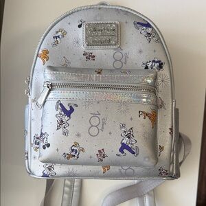Disney Parks 100 Silver Mini Backpack by Loungefly